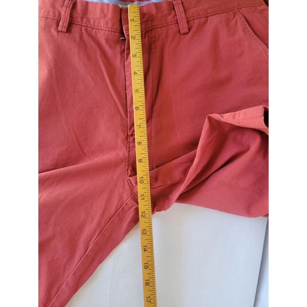 J. CREW Shorts Mens 34 Red Chino Paisley lined Flat Front Casual Beach Mid RIse